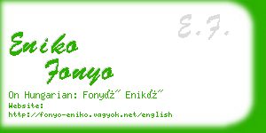 eniko fonyo business card